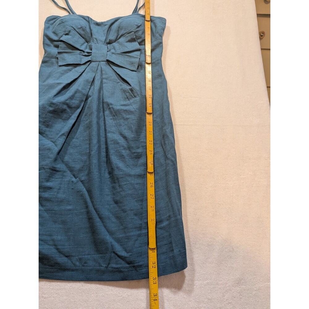 pretty good teal bow front dress size S - Picture 4 of 6